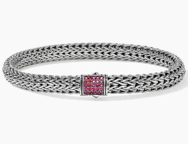 JOHN HARDY Sterling Silver Icon Bracelet - Ruby Clasp