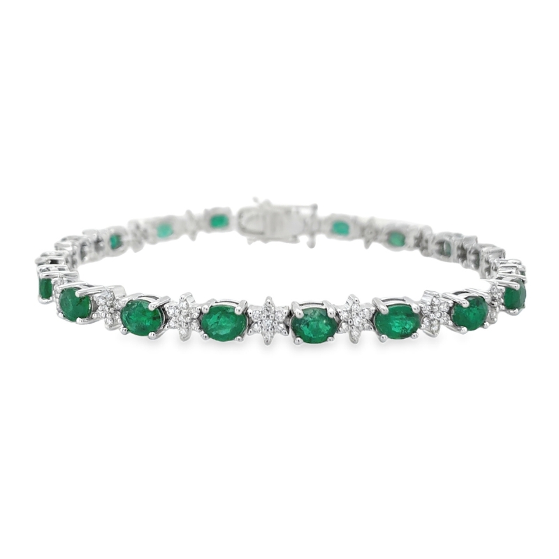 Emerald and Diamond Star Element Bracelet