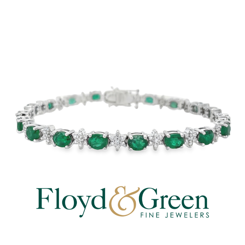 Emerald and Diamond Star Element Bracelet