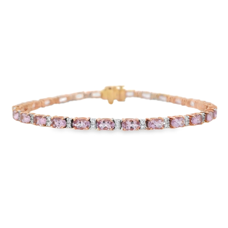 Rose Gold Morganite and Diamond Bracelet