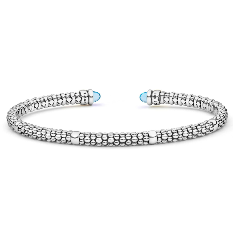 Two-Tone Swiss Blue Topaz Mini Versa Torque Bracelet