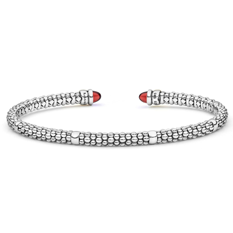 Two-Tone Garnet Mini Versa Torque Bracelet