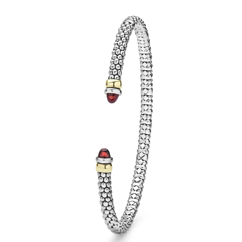 Two-Tone Garnet Mini Versa Torque Bracelet