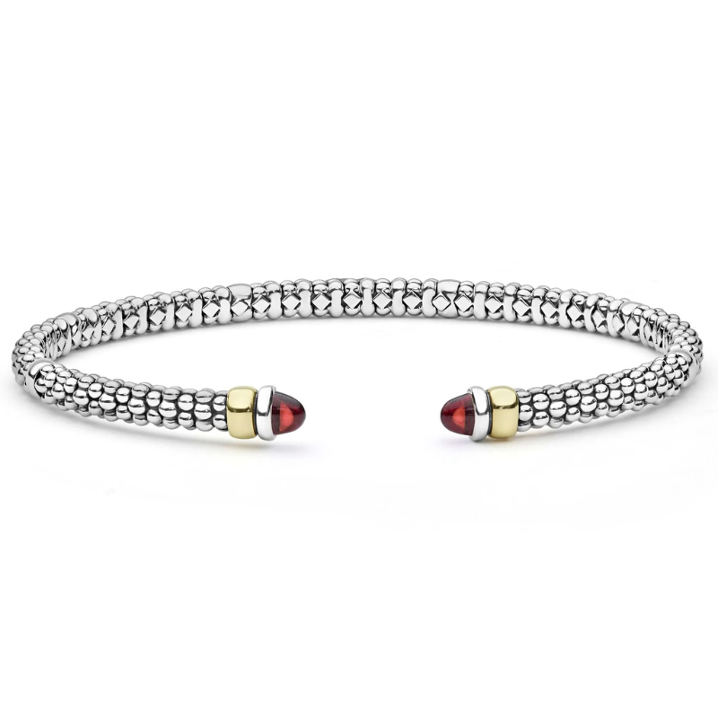 Two-Tone Garnet Mini Versa Torque Bracelet
