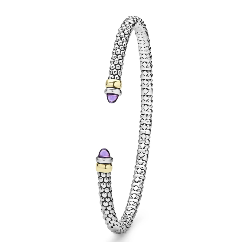 Two-Tone Amethyst Mini Versa Torque Bracelet