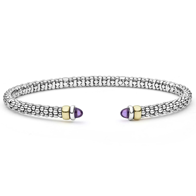Two-Tone Amethyst Mini Versa Torque Bracelet