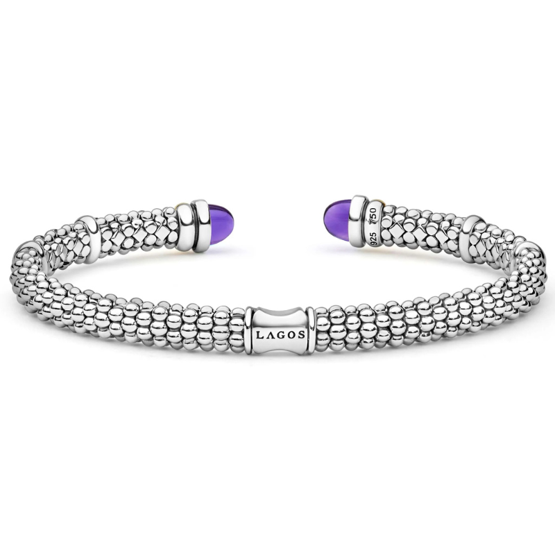 Two-Tone Amethyst Versa Torque Bracelet
