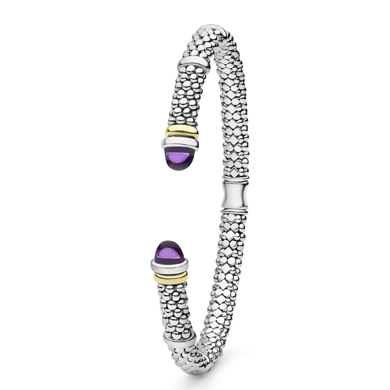 Two-Tone Amethyst Versa Torque Bracelet