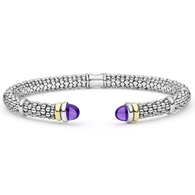 Two-Tone Amethyst Versa Torque Bracelet