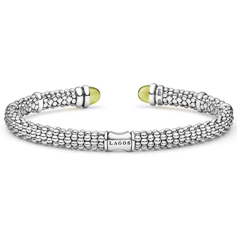 Two-Tone Green Quartz Versa Torque Bracelet