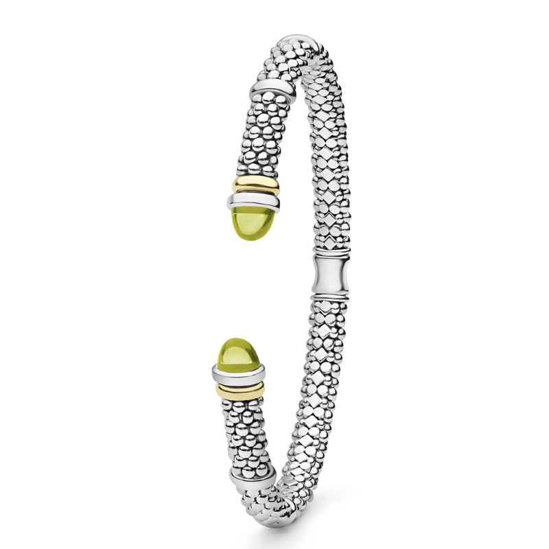 Two-Tone Green Quartz Versa Torque Bracelet