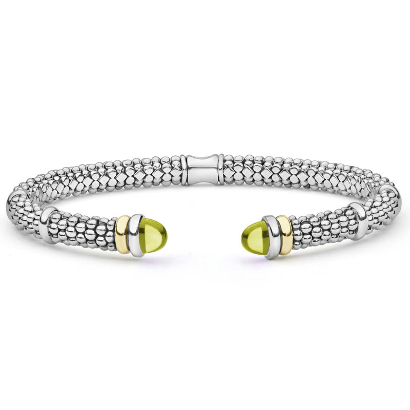Two-Tone Green Quartz Versa Torque Bracelet
