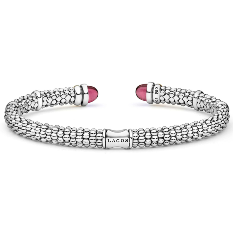 Two-Tone Garnet Versa Torque Bracelet