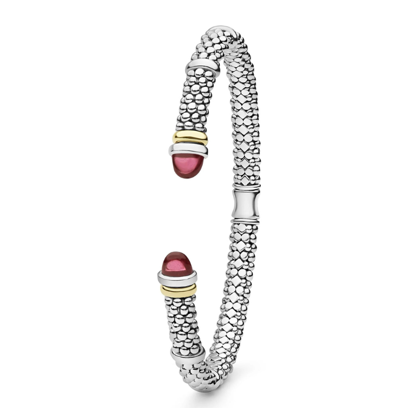 Two-Tone Garnet Versa Torque Bracelet