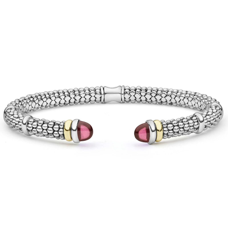 Two-Tone Garnet Versa Torque Bracelet
