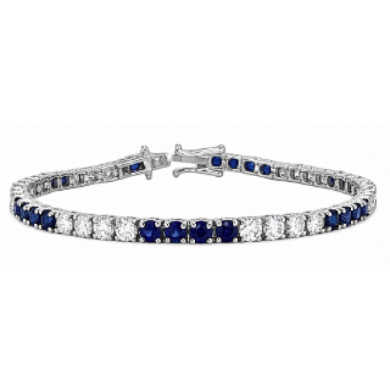 14KW sapphire 5.12ctw and diamond 4.18ctw G-H/VS2-SI1 bracelet