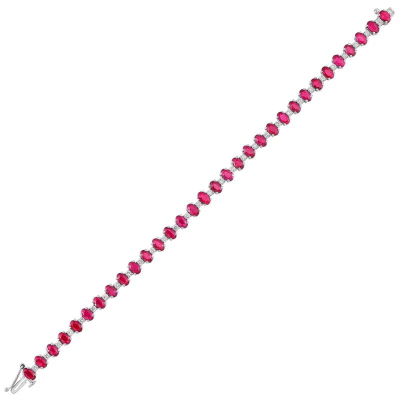 14KW 9ctw ruby and 1ctw G-H/SI diamond bracelet