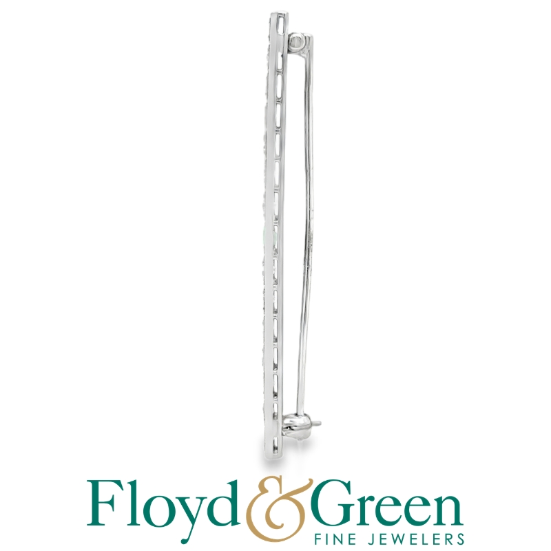 Art Deco Emerald & Diamond Line Brooch