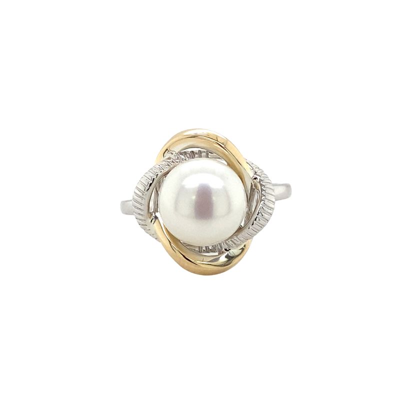 Pearl Twist Halo Ring