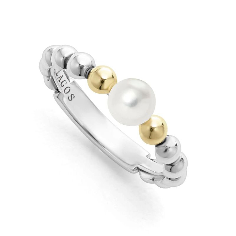 LAGOS Luna Two-Tone Pearl Ring