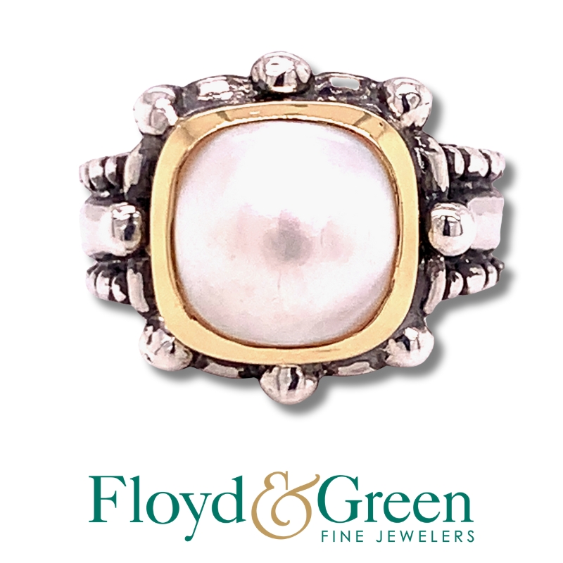Two Tone Pearl Ring