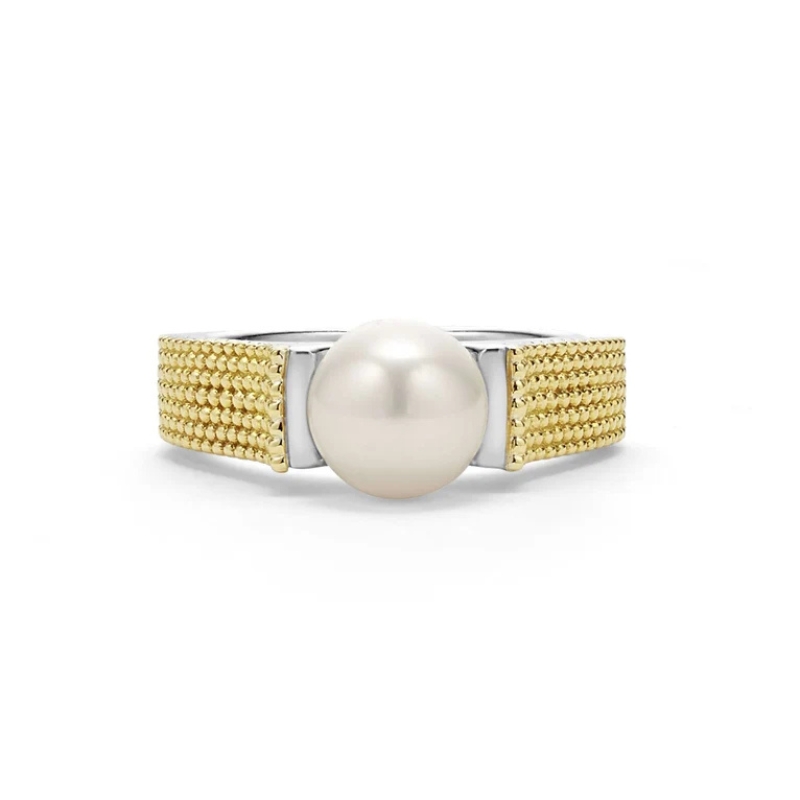 LAGOS Luna Two-Tone Caviar Pearl Ring