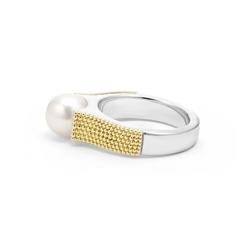 LAGOS Luna Two-Tone Caviar Pearl Ring