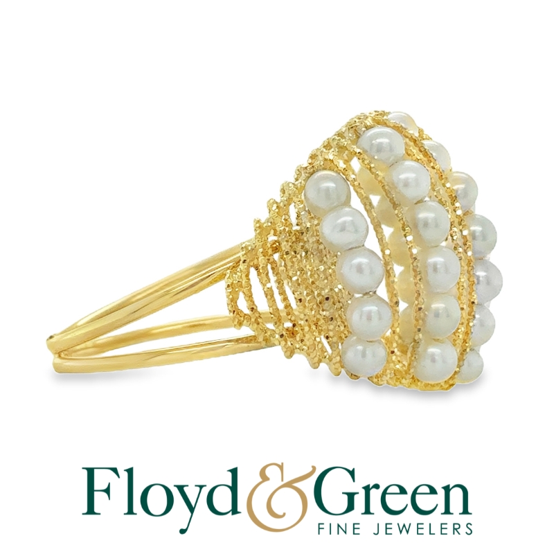Pearl Wire Dome Cocktail Ring