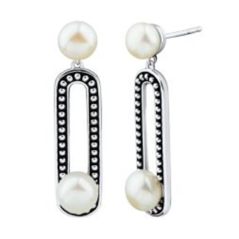 HONORA Oval Pearl Drop Earrings
