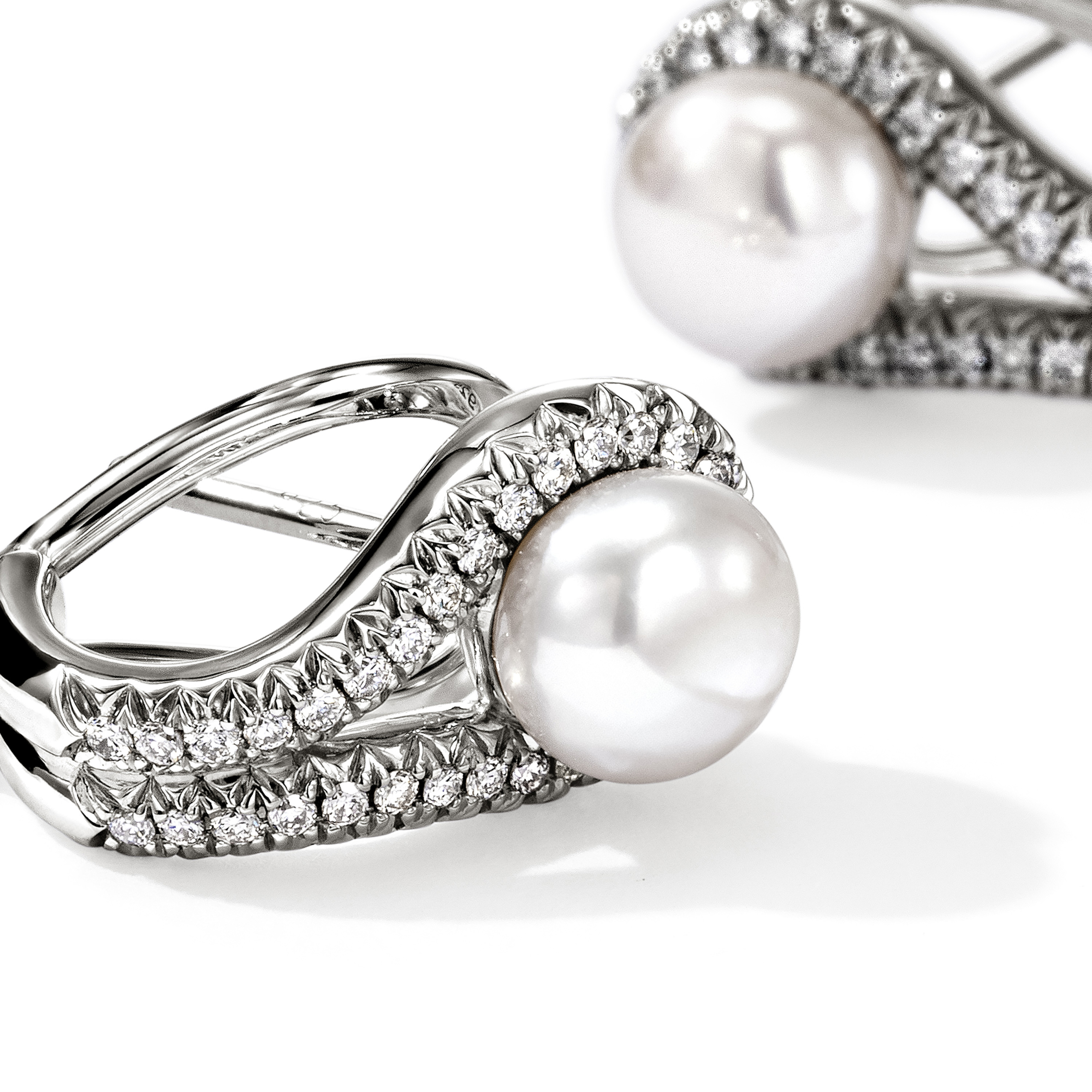 JOHN HARDY Surf Pearl & Diamond Earrings