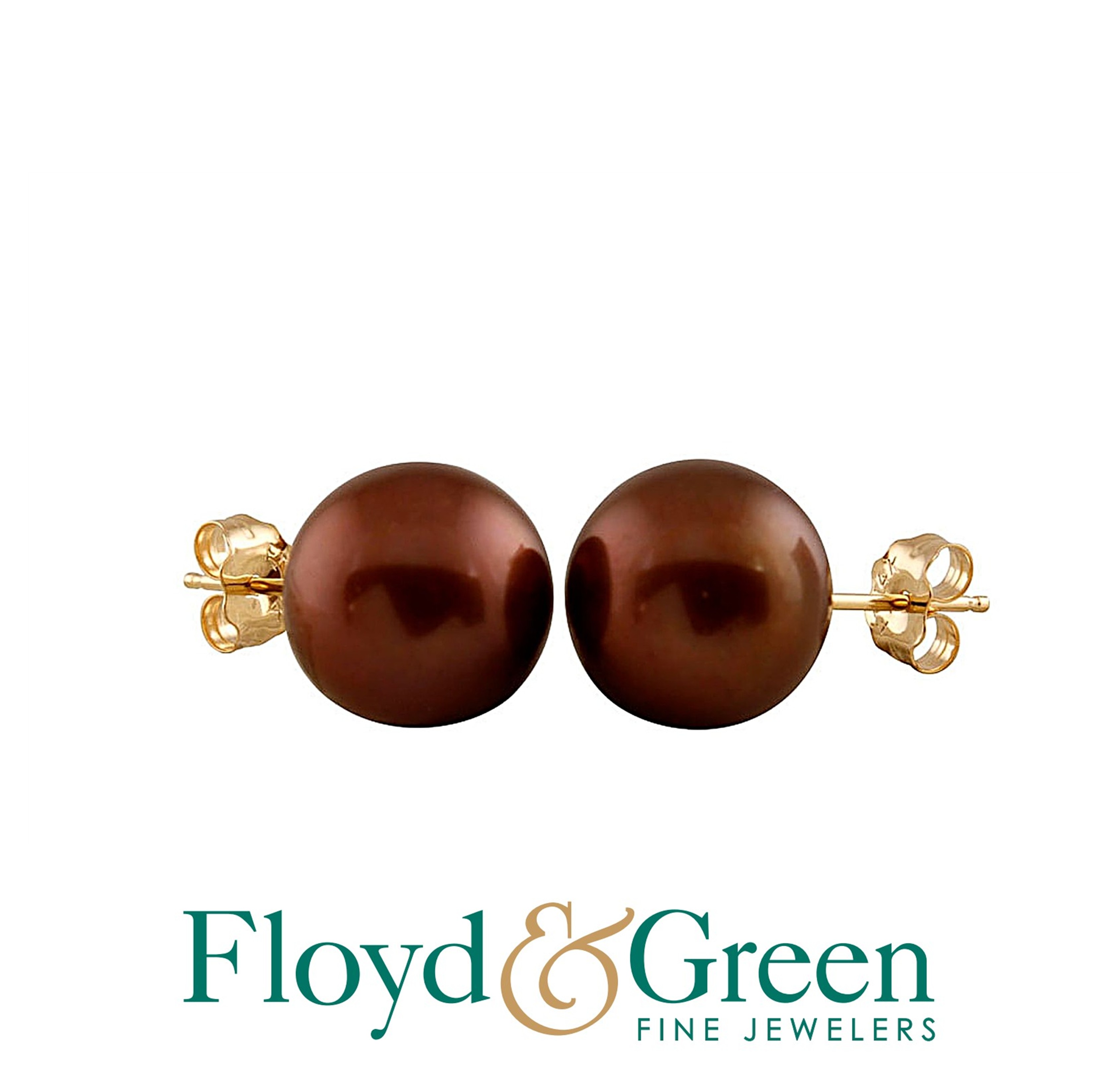 14KY Chocolate Pearl Earrings, 3.3g