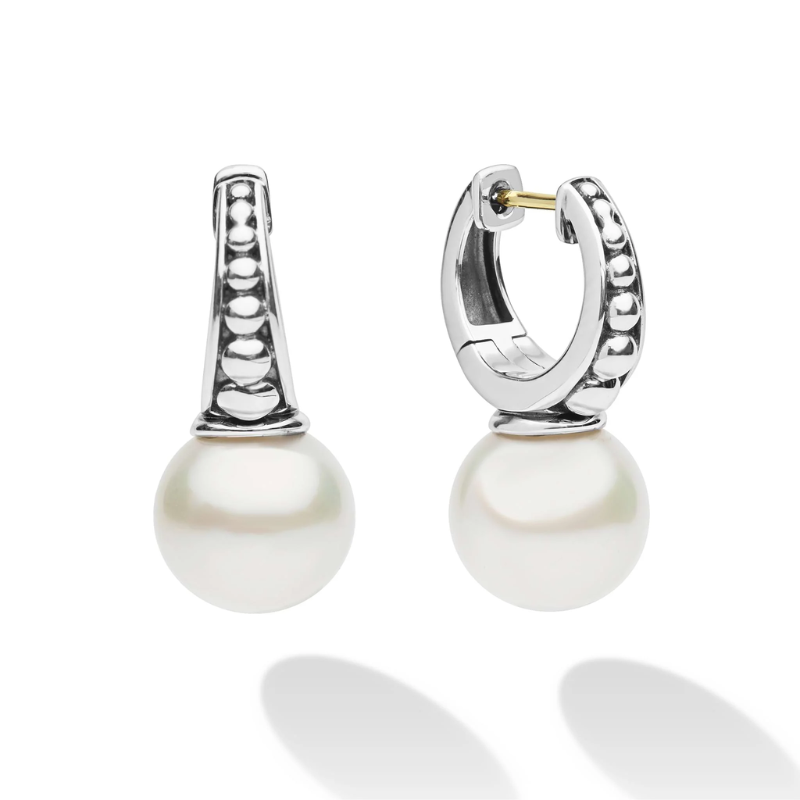 LAGOS Pearl Drop Huggie Earrings