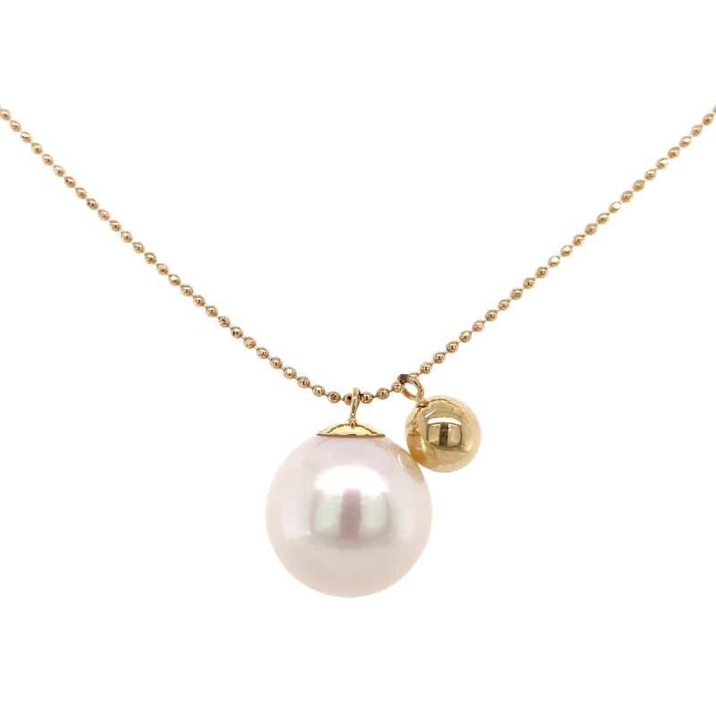 HONORA Pearl and Gold Bead Pendant Necklace
