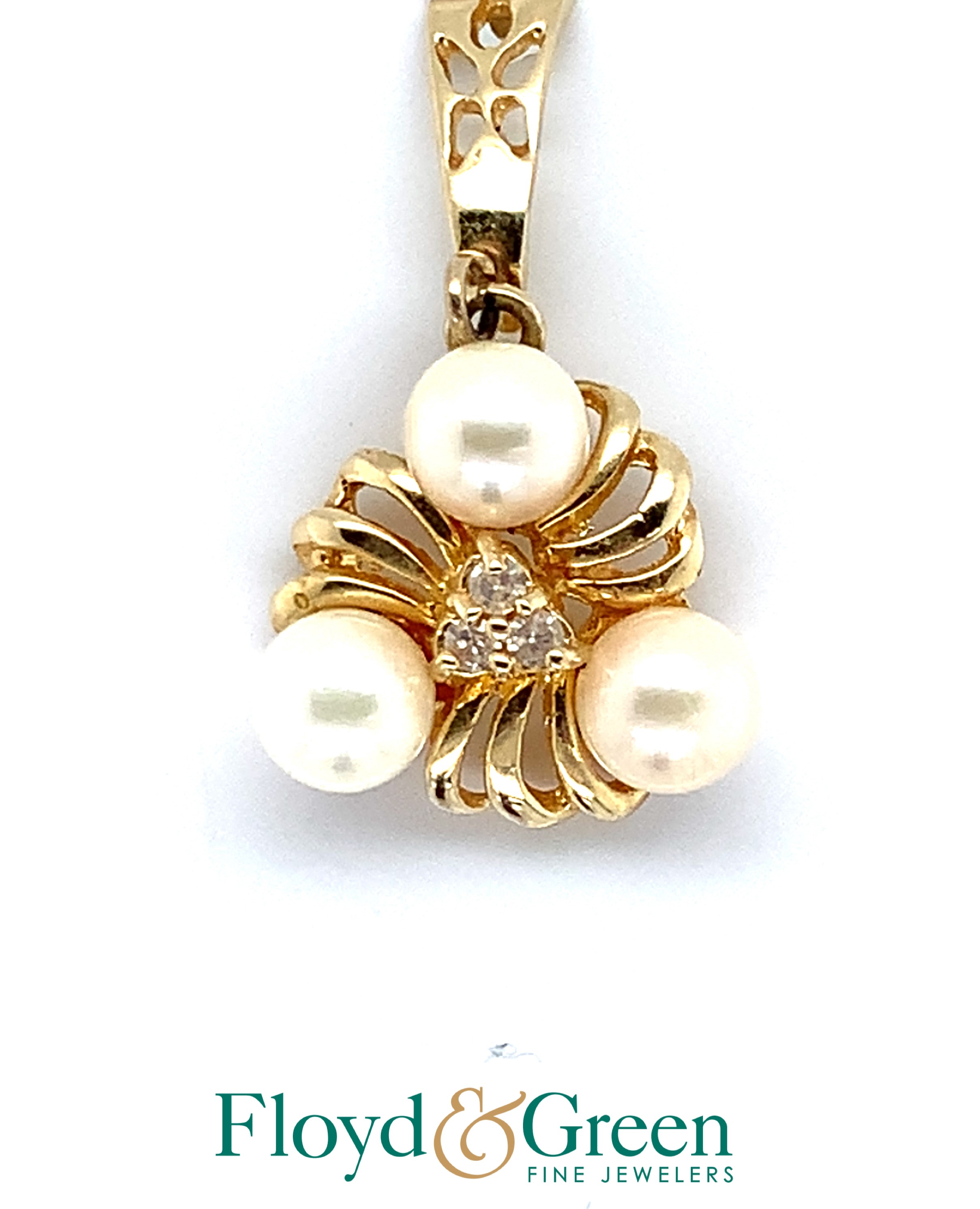Pearl and Clear Stone Pendant
