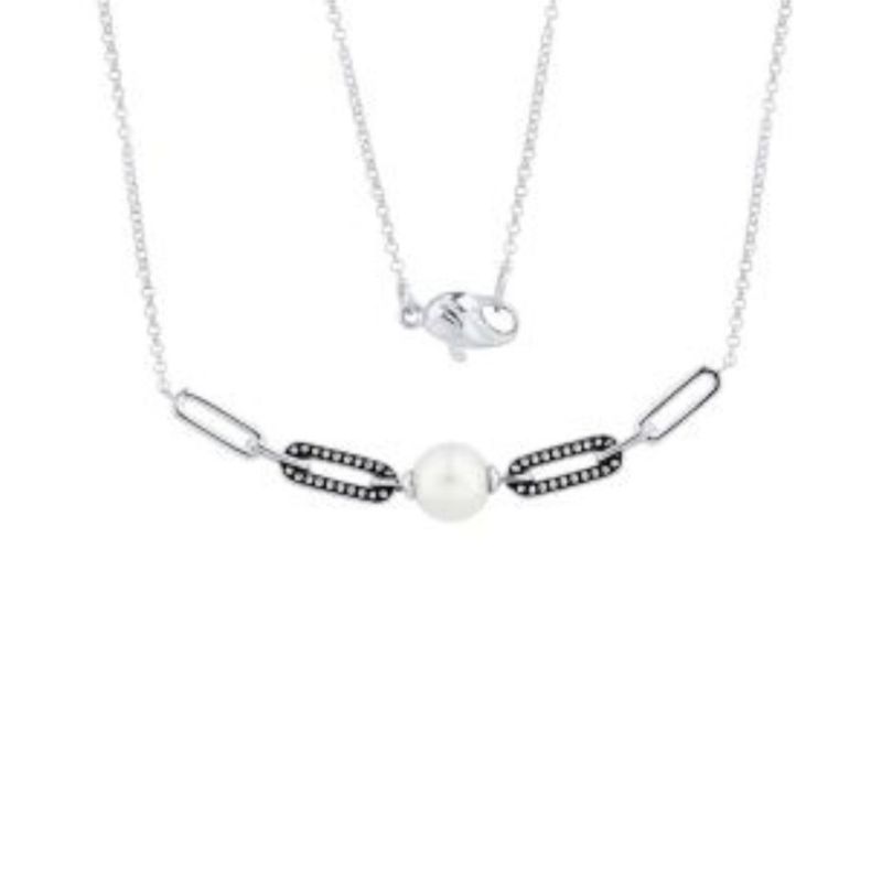 HONORA Pearl Paperclip Link Necklace