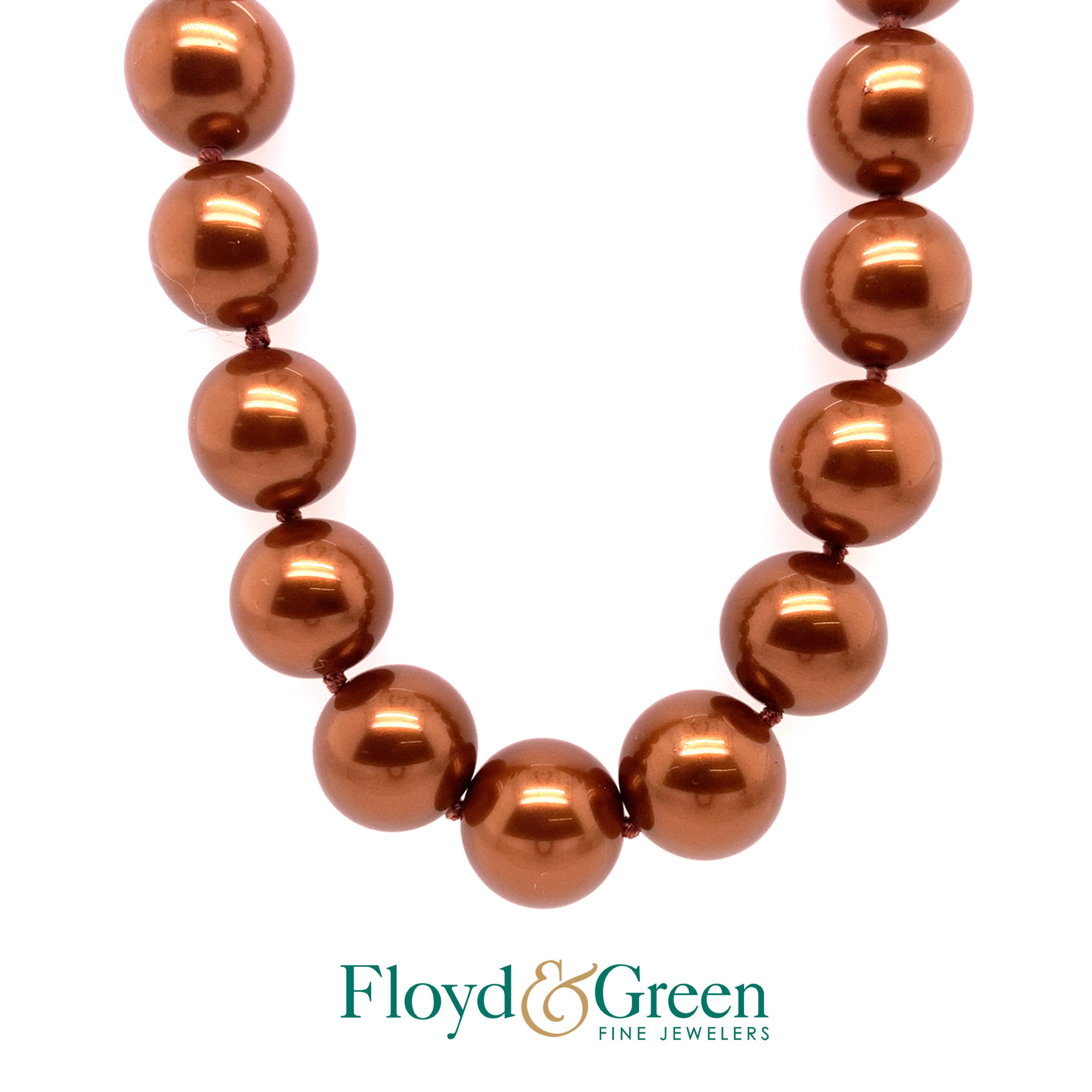 Sterling Silver Brown Pearl Necklace, 18 inch
