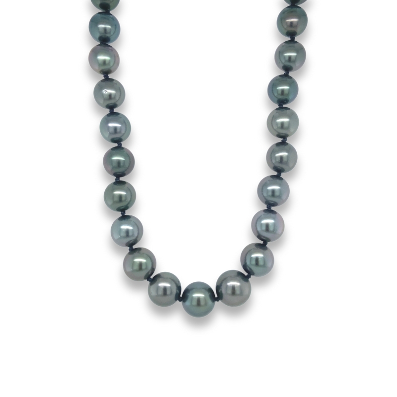 14K White Gold Tahitian Pearl Necklace