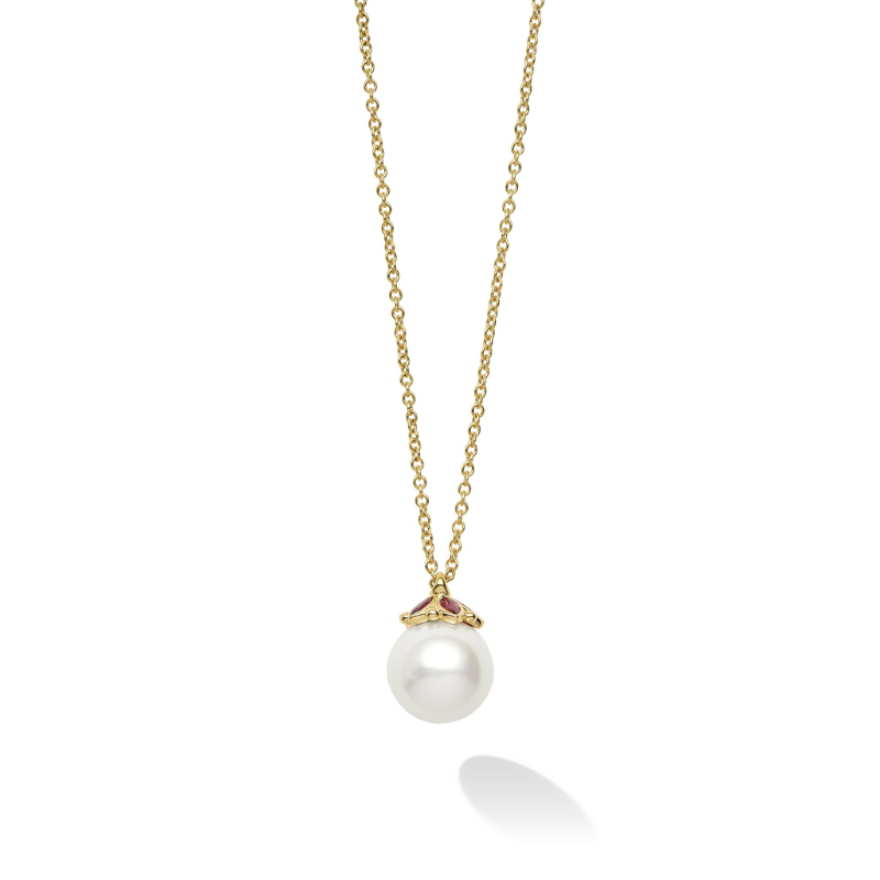 32 18KY Caviar Gold Pearl Necklace