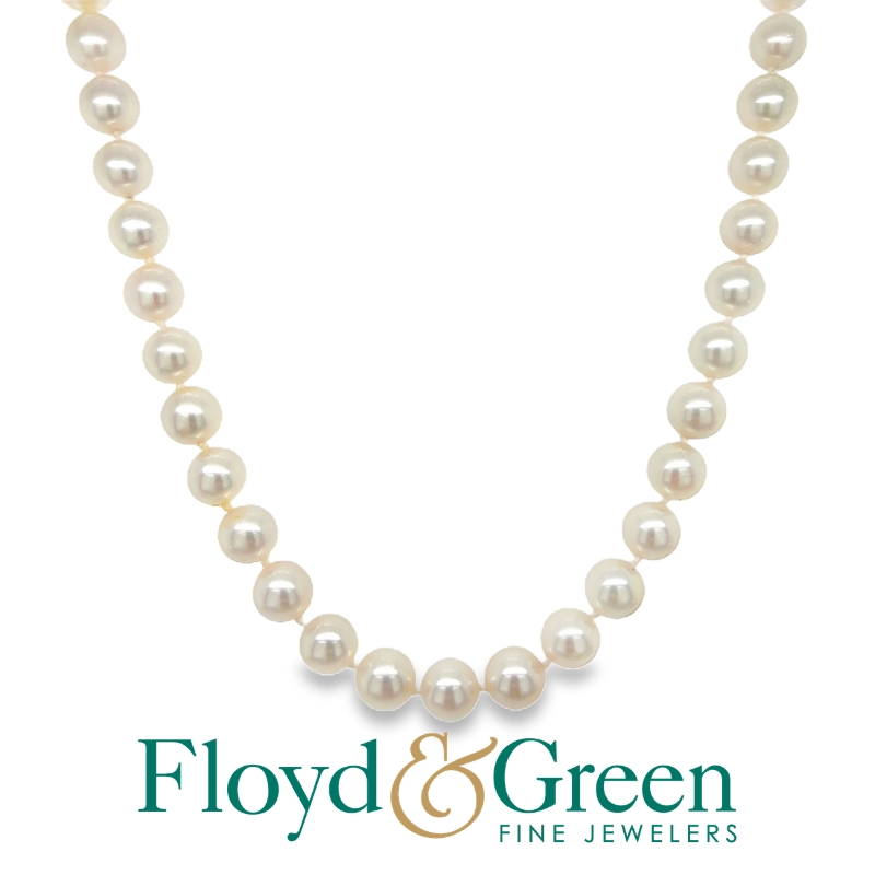 14KY Single Strand Pearl Necklace, 31 inch