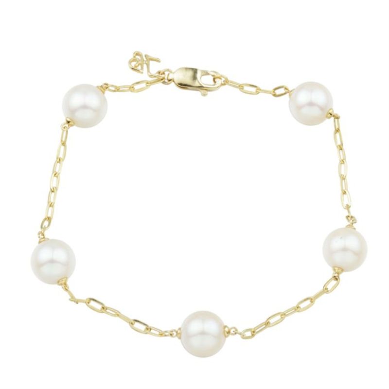 HONORA Paperclip Link and Pearl Bracelet