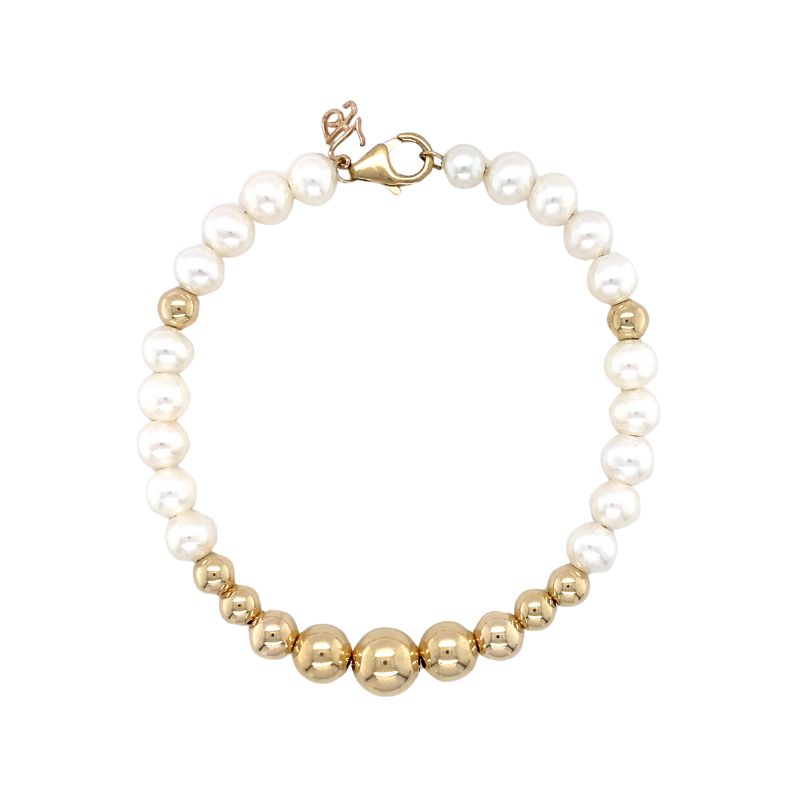 HONORA Pearl and Gold Bead Bracelet
