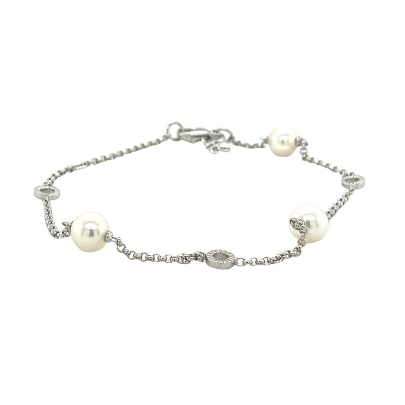 HONORA Pearl and Circle Link Bracelet