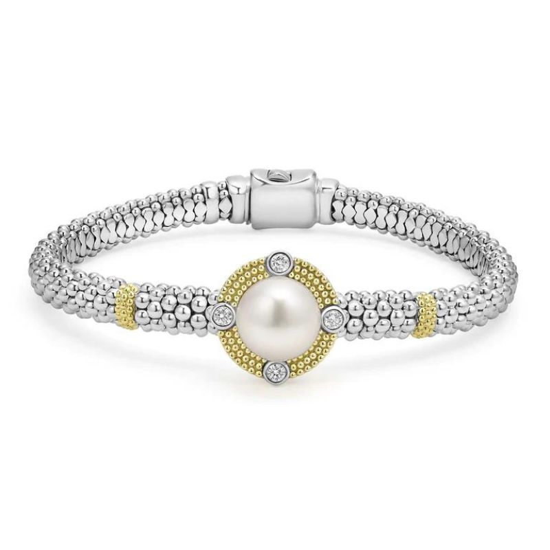LAGOS Luna Pearl Diamond Caviar Bracelet