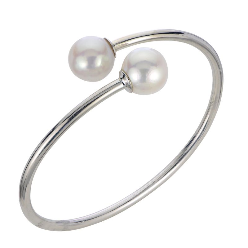 Pearl Bypass Bangle Bracelet