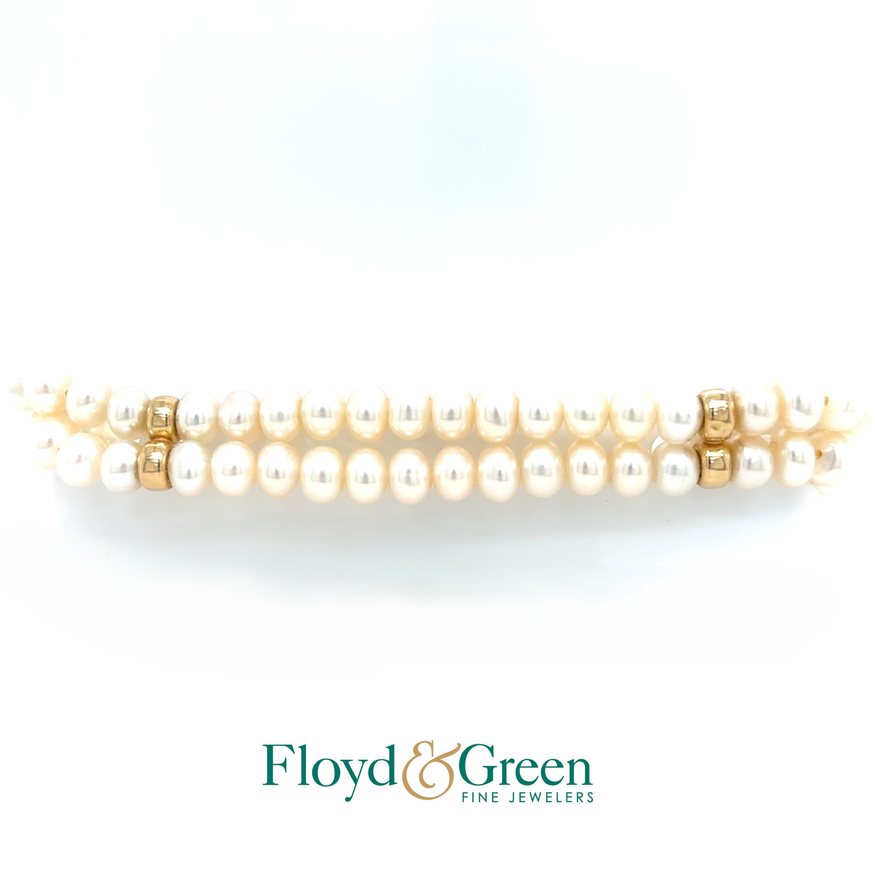 14KY Double Strand Pearl Bracelet, 7.5 inch