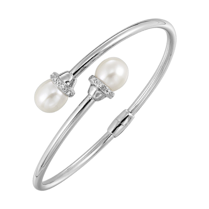 SS Pearl Bypass Bangle