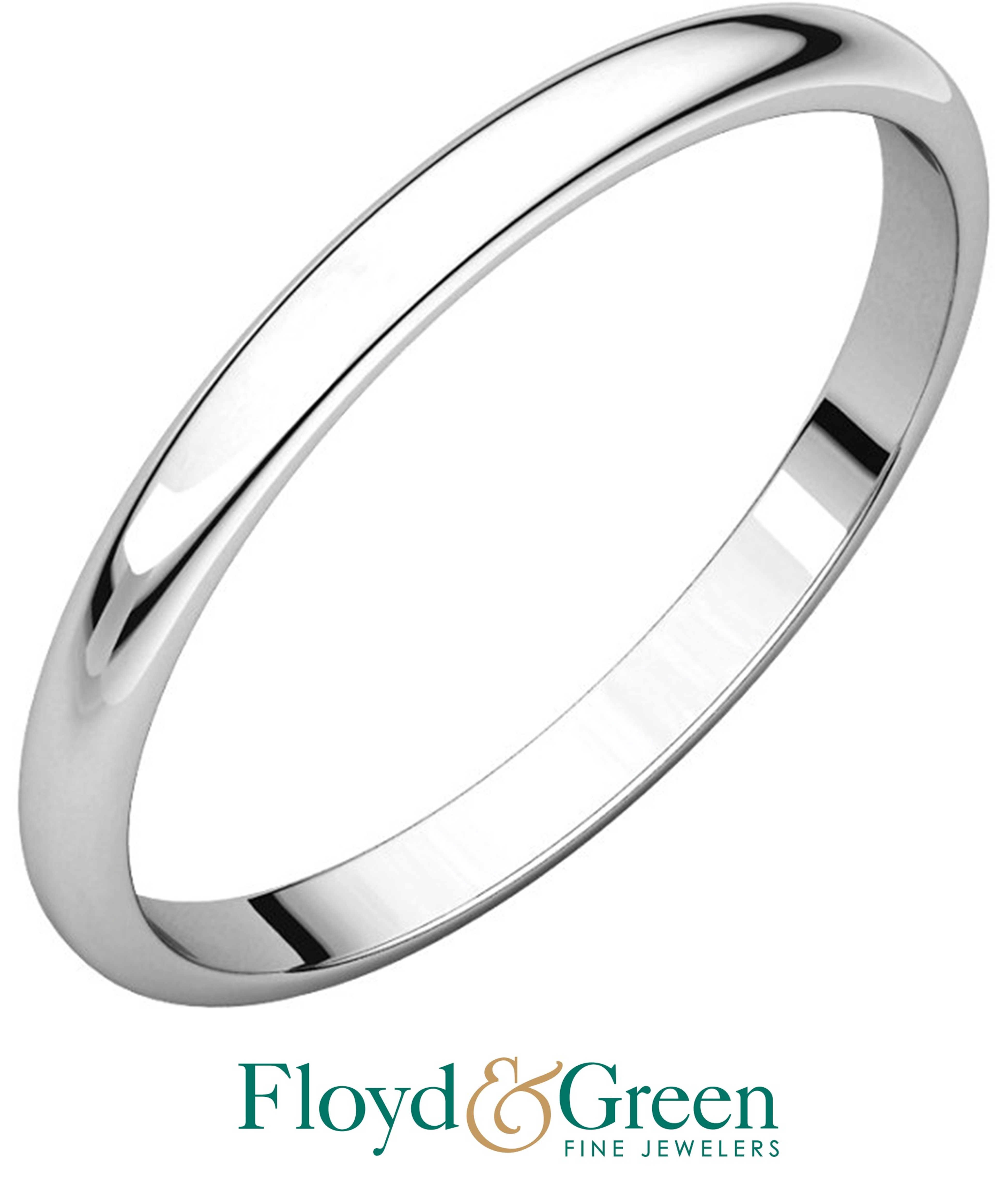 14KW Wedding Band, Size 5.5, 2.0MM
