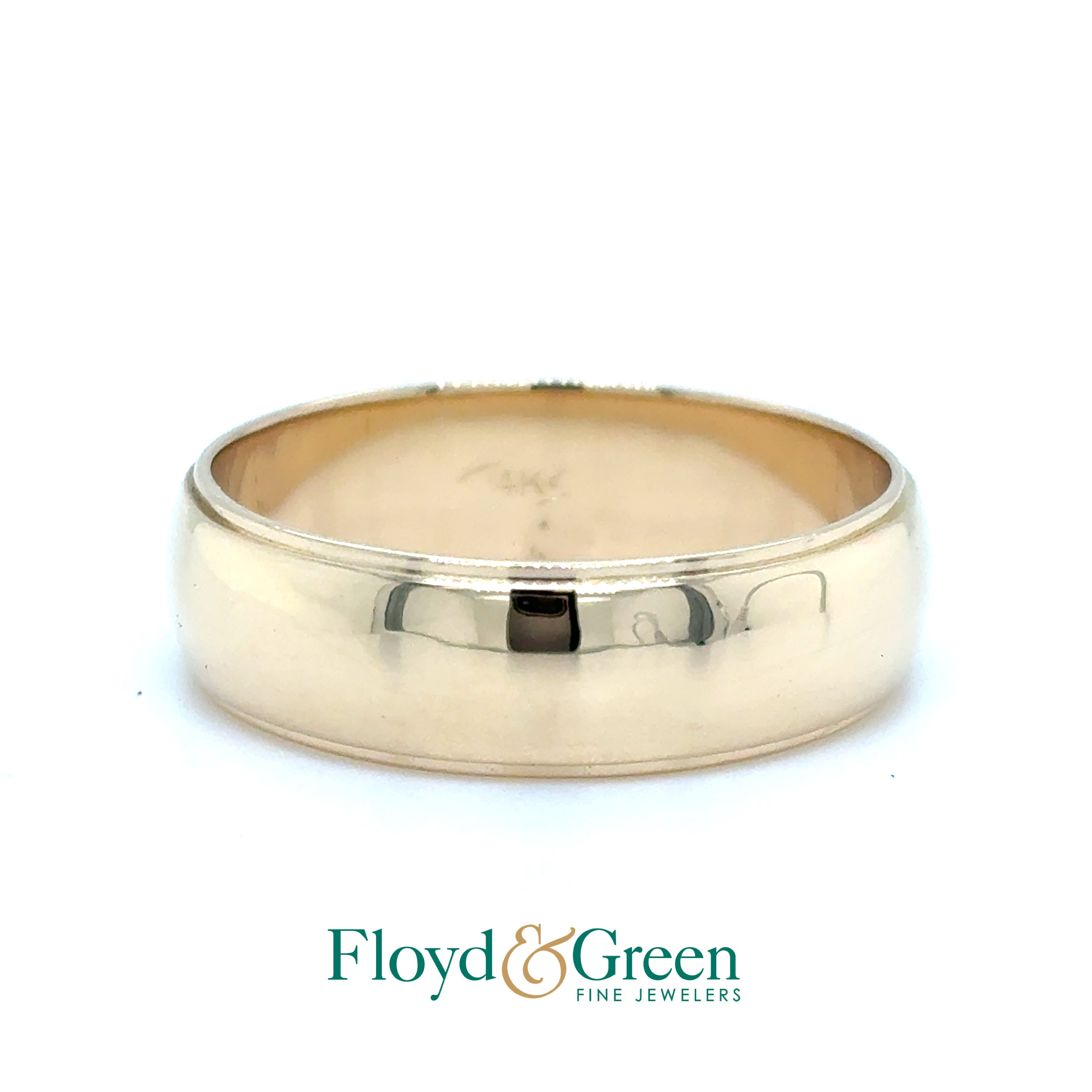 14KY Wedding Band, Size 10.5, 6.8g