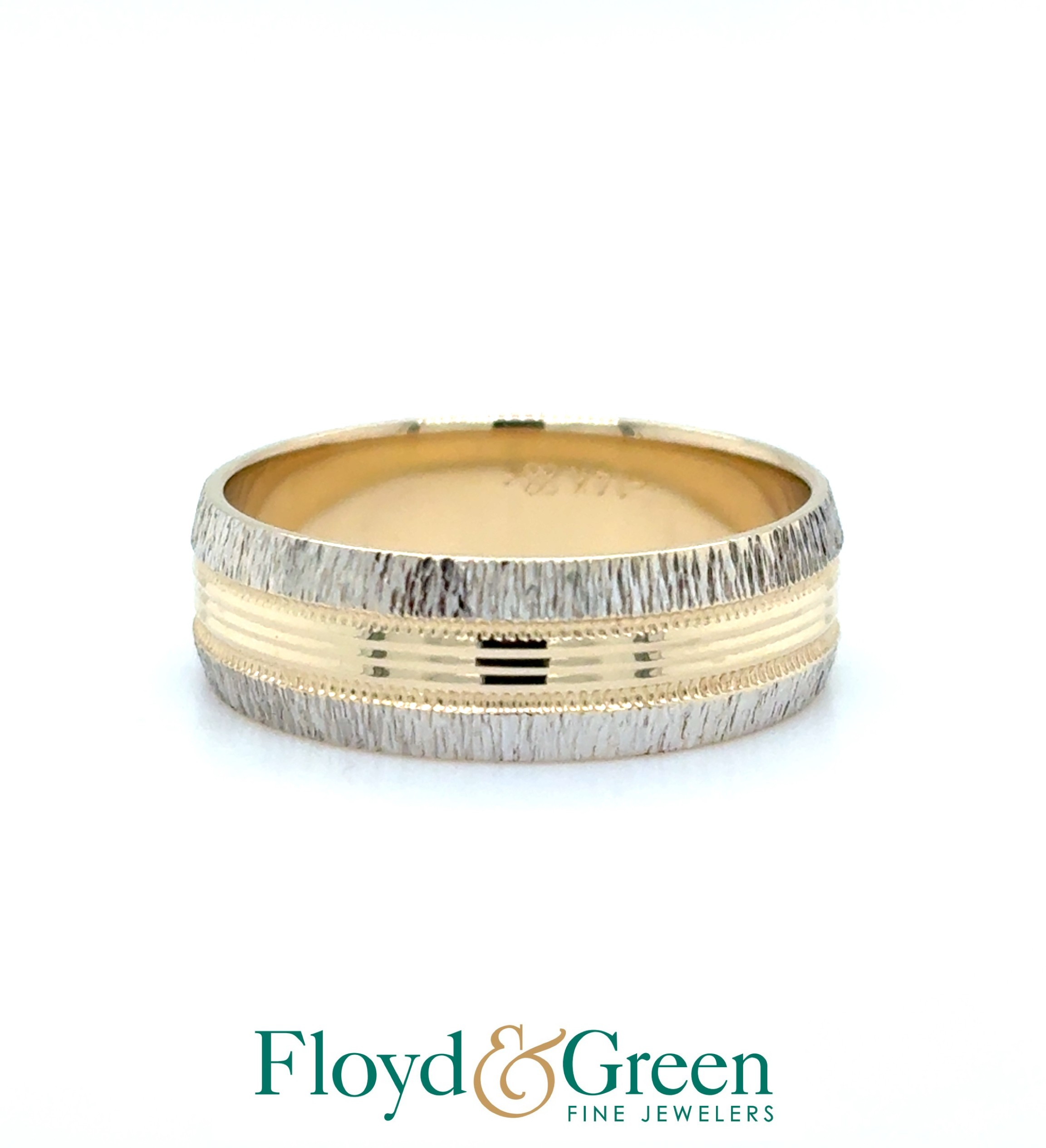 14K Two-Tone Band, 6.8g