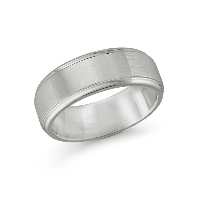 MALO Satin Center Tungsten Wedding Band